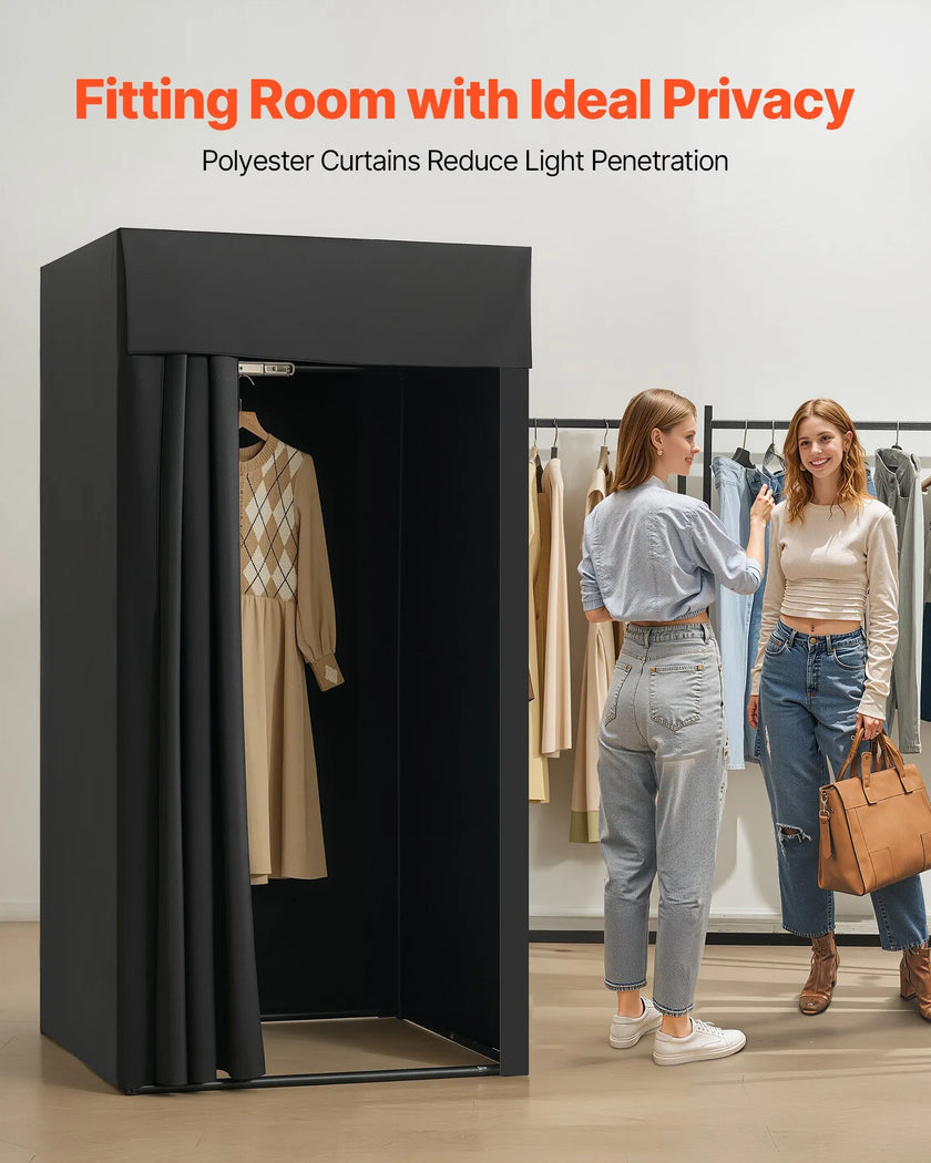 VEVOR Fitting Room Portable Dressing Room 39 x 39 x 78 in Privacy Space (Black)