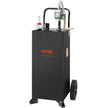 VEVOR Fuel Caddy, 30 Gallon, Gas Storage Tank & 2 Wheels, with Manuel Transfer Pump, Gasoline Diesel Fuel Container for Cars, Lawn Mowers, ATVs, Boats, More, Black