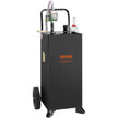 VEVOR Fuel Caddy, 30 Gallon, Gas Storage Tank & 2 Wheels, with Manuel Transfer Pump, Gasoline Diesel Fuel Container for Cars, Lawn Mowers, ATVs, Boats, More, Black