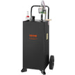 VEVOR Fuel Caddy, 30 Gallon, Gas Storage Tank & 2 Wheels, with Manuel Transfer Pump, Gasoline Diesel Fuel Container for Cars, Lawn Mowers, ATVs, Boats, More, Black