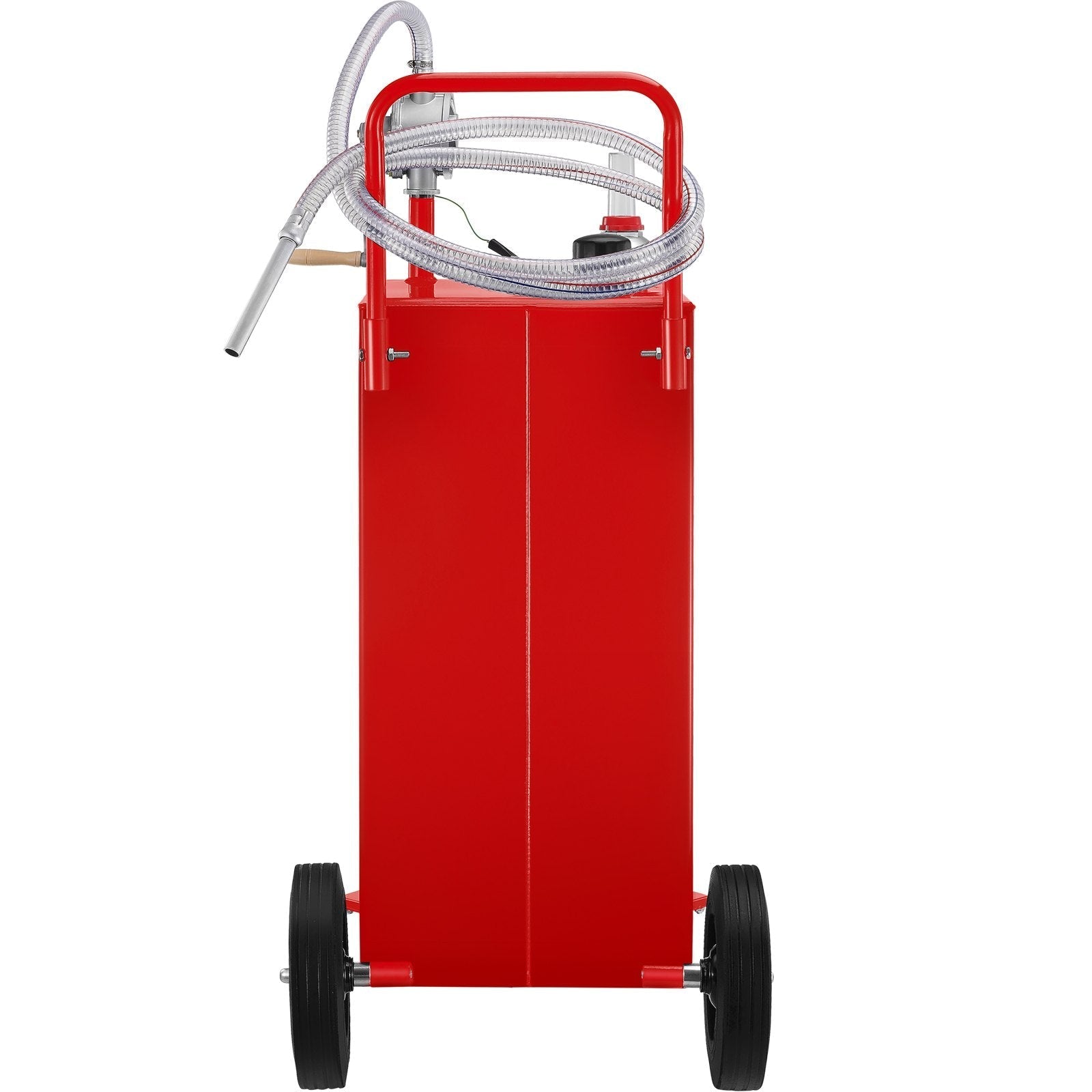 VEVOR Fuel Caddy, 30 Gallon, Gas Storage Tank & 4 Wheels, with Manuel Transfer Pump, Gasoline Diesel Fuel Container for Cars, Lawn Mowers, ATVs, Boats, More, Red