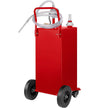 VEVOR Fuel Caddy, 30 Gallon, Gas Storage Tank & 4 Wheels, with Manuel Transfer Pump, Gasoline Diesel Fuel Container for Cars, Lawn Mowers, ATVs, Boats, More, Red