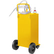 VEVOR Fuel Caddy, 35 Gallon, Gas Storage Tank on 4 Wheels, with Manuel Transfer Pump, Gasoline Diesel Fuel Container for Cars, Lawn Mowers, ATVs, Boats, More, Yellow