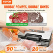 VEVOR Vacuum Sealer Machine, 90Kpa 130W Powerful Dual Pump and Dual Sealing, Dry and Moist Food Storage, Automatic and Manual Air Sealing System with Built-in Cutter, with Seal Bag and External Hose