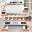 VEVOR Commercial Electric Griddle, 2800W Countertop Half-Flat Top Grill, 122?-572? Adjustable Temp, 28.74x15.75x0.39in Stainless Steel Griddle Grill with 2 Shovels and 2 Brushes for Home or Restaurant