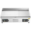 VEVOR Commercial Electric Griddle, 2800W Countertop Half-Flat Top Grill, 122?-572? Adjustable Temp, 28.74x15.75x0.39in Stainless Steel Griddle Grill with 2 Shovels and 2 Brushes for Home or Restaurant