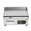 VEVOR Commercial Electric Griddle, 1700W Countertop Flat Top Grill, 122℉-572 ℉ Adjustable Temp, 17.72 x 11.81 x 0.39in Stainless Steel Griddle Grill with 2 Shovels and 2 Brushes for Home or Restaurant