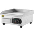 VEVOR Commercial Electric Griddle, 1700W Countertop Flat Top Grill, 122?-572 ? Adjustable Temp, 14.17 x 11.81 x 0.39in Stainless Steel Griddle Grill with 2 Shovels and 2 Brushes for Home or Restaurant