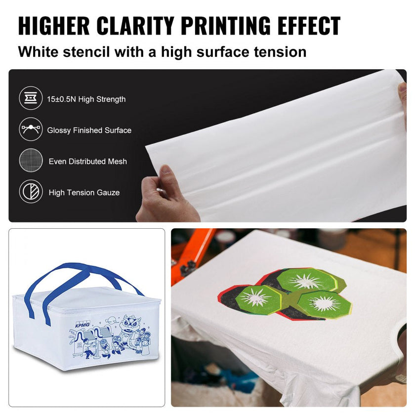 VEVOR Screen Printing Kit, 2 Pieces Aluminum Silk Screen Printing Frames, 20x24inch Silk Screen Printing Frame with 230 Count Mesh, High Tension Nylon Mesh and Sealing Tape for T-shirts DIY Printing