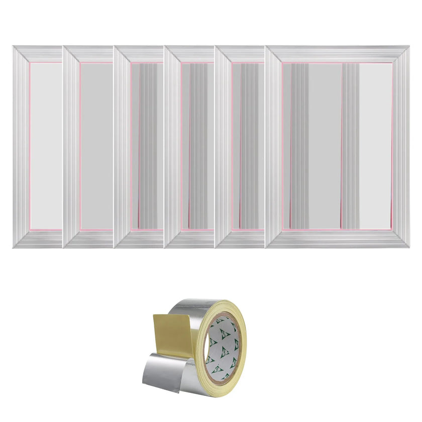 VEVOR Screen Printing Kit, 6 Pieces Aluminum Silk Screen Printing Frames, 10x14inch Silk Screen Printing Frame with 110 Count Mesh, High Tension Nylon Mesh and Sealing Tape for T-shirts DIY Printing