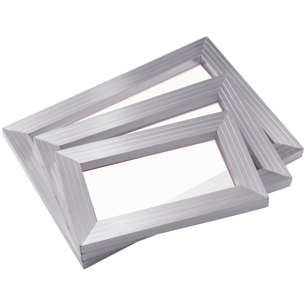 VEVOR Screen Printing Kit, 3 Pieces Aluminum Silk Screen Printing Frames 6x10/8x12/10x14inch 110 Count Mesh, 5 Glitters and Screen Printing Squeegees and Transparency Films for T-shirts DIY Printing