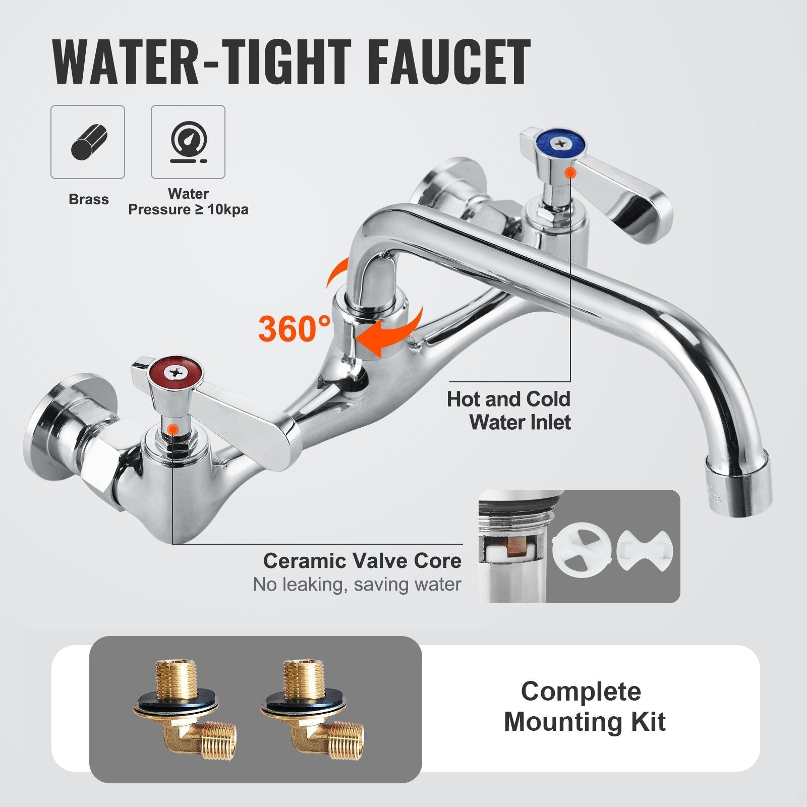 VEVOR Stainless Steel Prep & Utility Sink, 1 Compartment Free Standing Small Sink Include Faucet & legs, 18