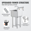 VEVOR Stainless Steel Prep & Utility Sink, 1 Compartment Free Standing Small Sink Include Faucet & legs, 18