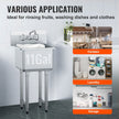 VEVOR Stainless Steel Prep & Utility Sink, 1 Compartment Free Standing Small Sink Include Faucet & legs, 18