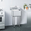 VEVOR Stainless Steel Prep & Utility Sink, 1 Compartment Free Standing Small Sink Include Faucet & legs, 18