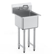 VEVOR Stainless Steel Prep & Utility Sink, 1 Compartment Free Standing Small Sink Include Faucet & legs, 18