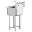 VEVOR Stainless Steel Prep & Utility Sink, 1 Compartment Free Standing Small Sink Include Faucet & legs, 18