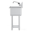 VEVOR Stainless Steel Prep & Utility Sink, 1 Compartment Free Standing Small Sink Include Faucet & legs, 18