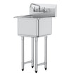 VEVOR Stainless Steel Prep & Utility Sink, 1 Compartment Free Standing Small Sink Include Faucet & legs, 18