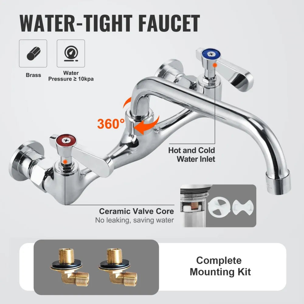 VEVOR Stainless Steel Prep & Utility Sink, 1 Compartment Free Standing Small Sink Include Faucet & legs, 21