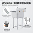 VEVOR Stainless Steel Prep & Utility Sink, 1 Compartment Free Standing Small Sink Include Faucet & legs, 21