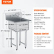 VEVOR Stainless Steel Prep & Utility Sink, 1 Compartment Free Standing Small Sink Include Faucet & legs, 21