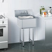 VEVOR Stainless Steel Prep & Utility Sink, 1 Compartment Free Standing Small Sink Include Faucet & legs, 21