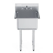 VEVOR Stainless Steel Prep & Utility Sink, 1 Compartment Free Standing Small Sink Include Faucet & legs, 21