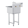 VEVOR Stainless Steel Prep & Utility Sink, 1 Compartment Free Standing Small Sink Include Faucet & legs, 21