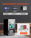 VEVOR Beverage Refrigerator Cooler 88 Can Mini Soda Beer Fridge with Glass Door