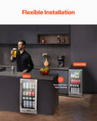 VEVOR Beverage Refrigerator Cooler 88 Can Mini Soda Beer Fridge with Glass Door