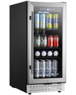 VEVOR Beverage Refrigerator Cooler 88 Can Mini Soda Beer Fridge with Glass Door