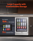 VEVOR Beverage Refrigerator Cooler 154 Can Mini Soda Beer Fridge Glass Door