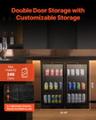 VEVOR Commercial Beverage Refrigerator Cooler 246 Can Fridge with Glass Doors