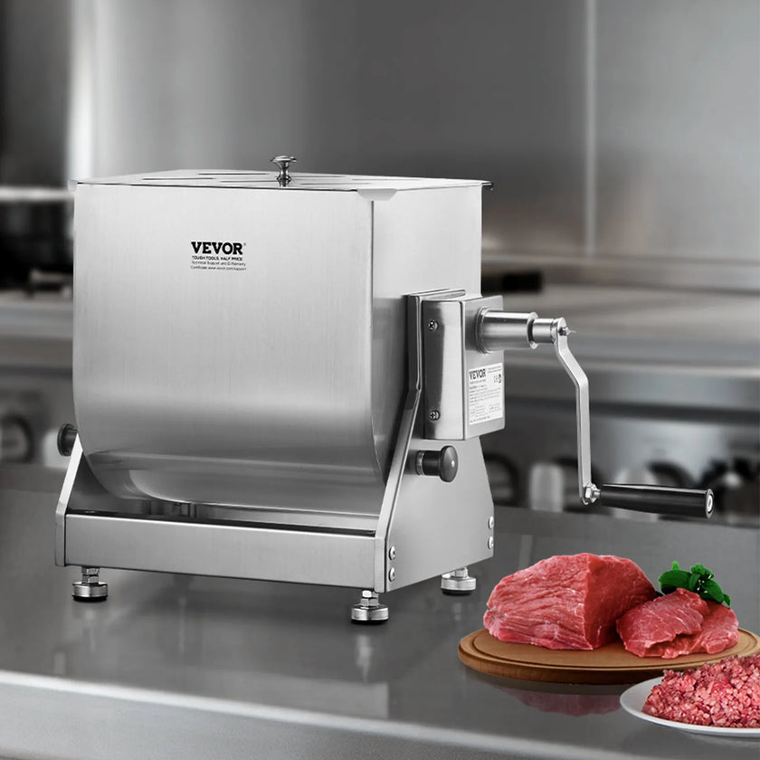 VEVOR Manual Meat Mixer 15L Tilt Tank Mixing Max 15LB for Meat Sausage Mixer