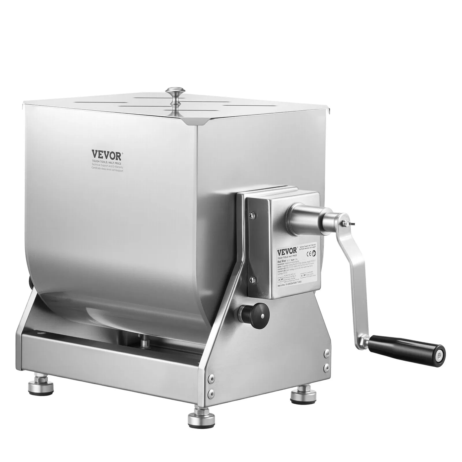 VEVOR Manual Meat Mixer 15L Tilt Tank Mixing Max 15LB for Meat Sausage Mixer