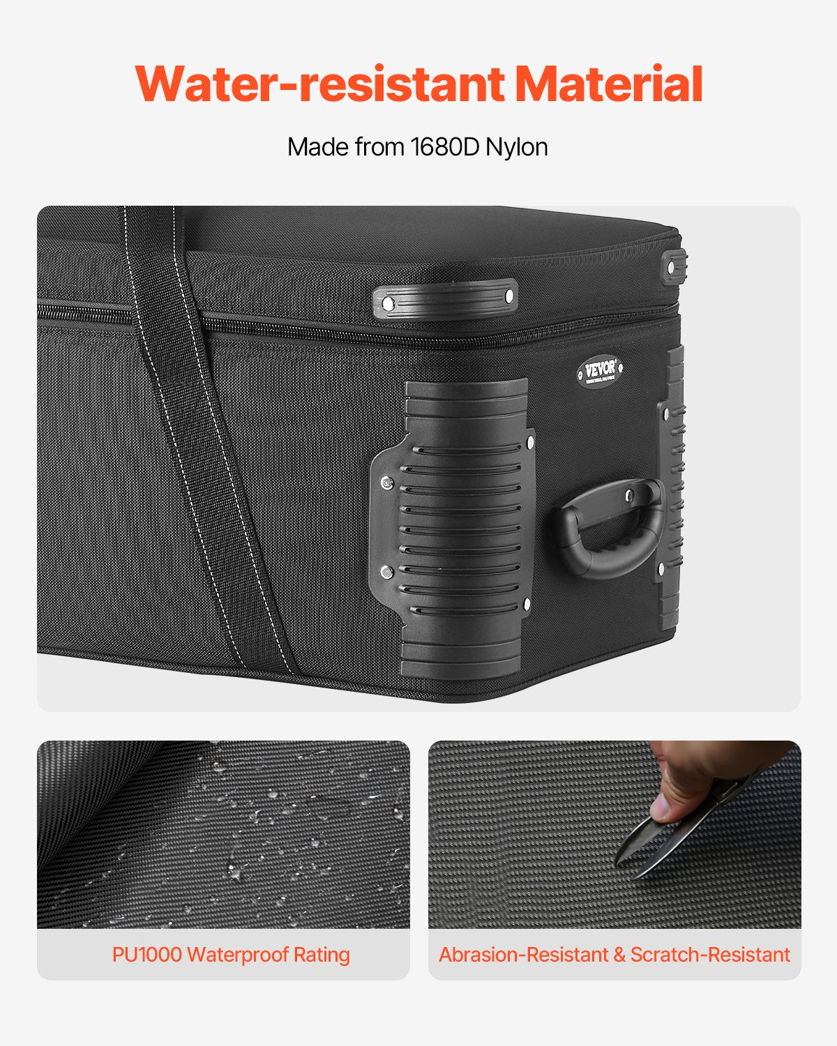 VEVOR Studio Equipment Trolley Case 39.37 x 14.96 x 12.60 in Rolling Camera Bag