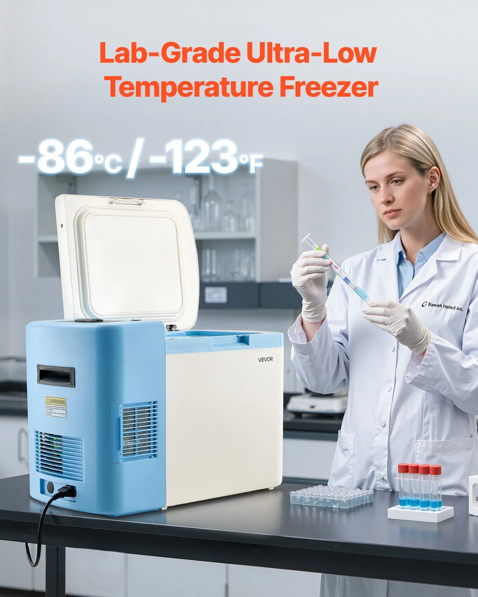 VEVOR Ultra Low Temperature Freezer Lab Freezer 25 L −40 ℉ to −123 ℉ Adjustable