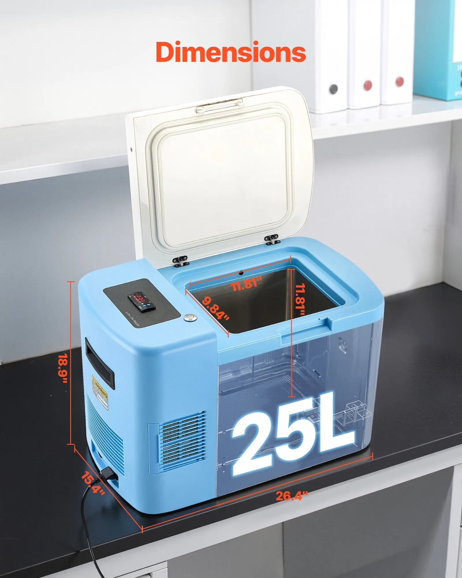 VEVOR Ultra Low Temperature Freezer Lab Freezer 25 L −40 ℉ to −123 ℉ Adjustable