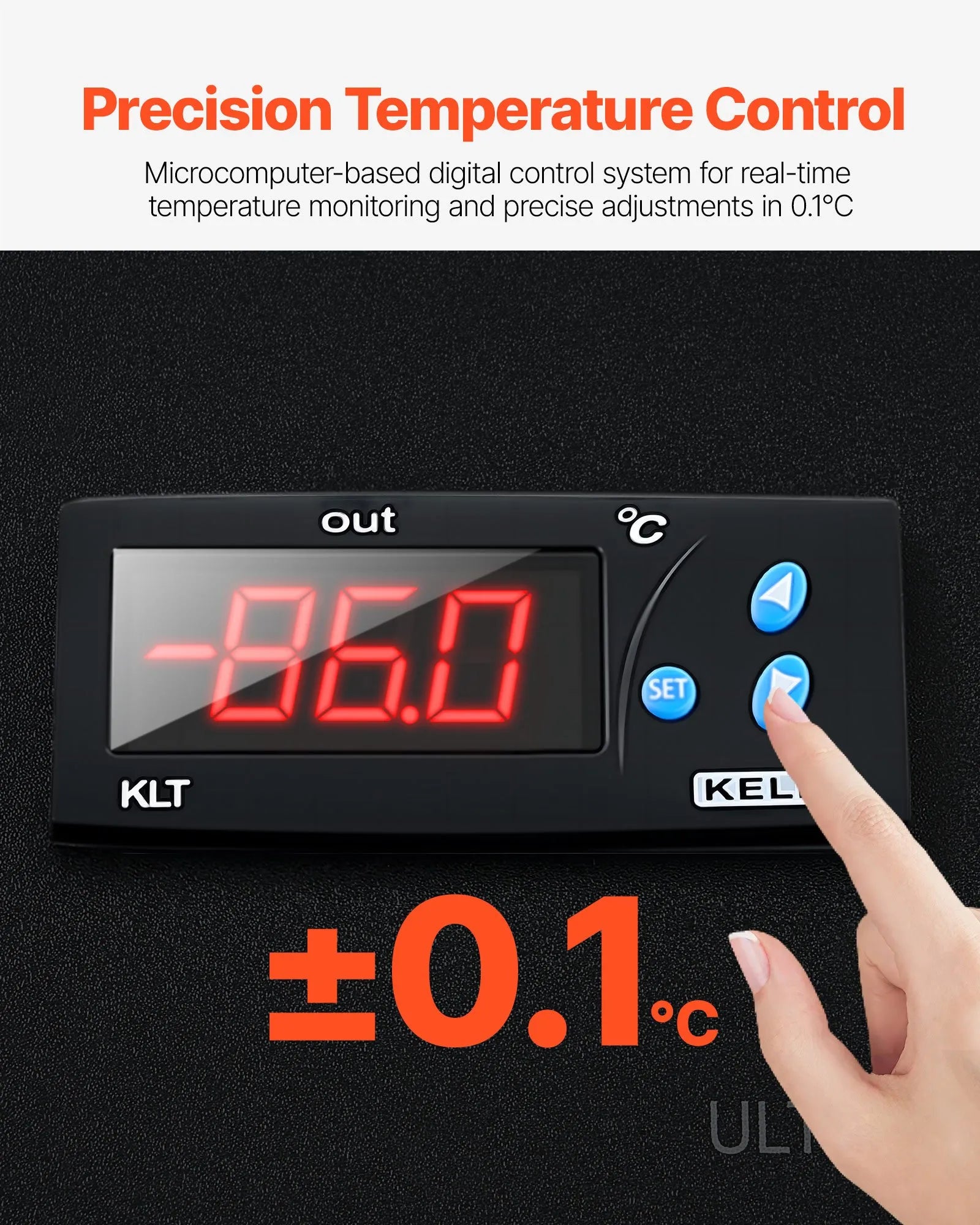 VEVOR Ultra Low Temperature Freezer Lab Freezer 25 L −40 ℉ to −123 ℉ Adjustable