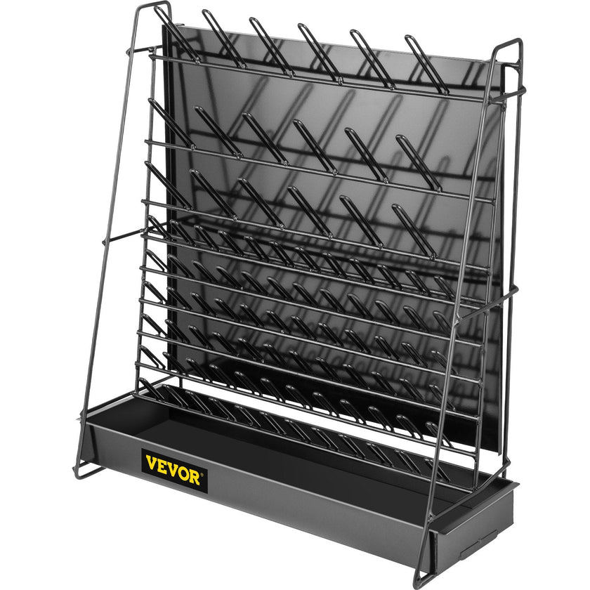 VEVOR Drying Rack for Lab 90 Pegs Lab Glassware Rack Steel Wire Glassware Drying Rack Wall-Mount/Free-Standing Detachable Pegs Lab Glass Drying Rack Black Cleaning Frame for School Laboratory Utensils