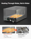 VEVOR Commercial Food Warmer, 1200W Electric Stainless Steel Steam Food Warmer, Fast Heating Countertop Buffet Bain Marie with Detachable Power Cord, for Catering, Restaurants, Parties & Buffets