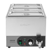 VEVOR Commercial Food Warmer, 1200W Electric Stainless Steel Steam Food Warmer, Fast Heating Countertop Buffet Bain Marie with Detachable Power Cord, for Catering, Restaurants, Parties & Buffets