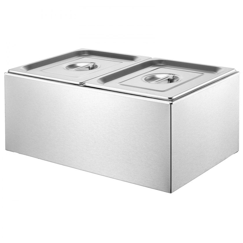VEVOR Commercial Electric Food Warmer 2-Pan Countertop Buffet 18QT Bain Marie