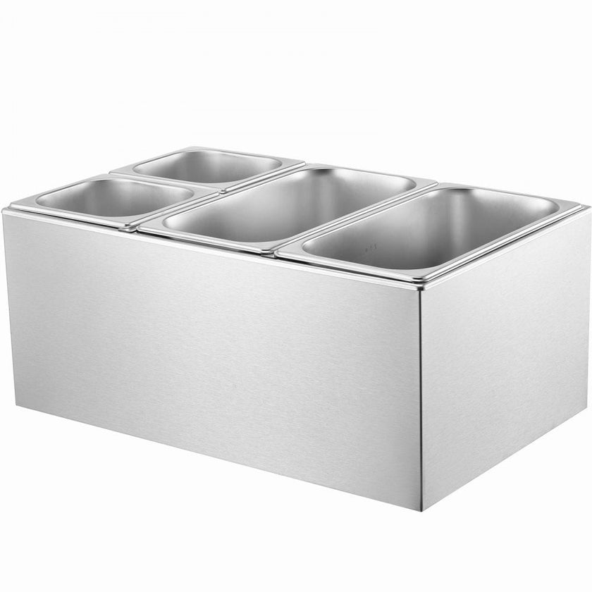 VEVOR Commercial Electric Food Warmer 4-Pan Countertop Buffet 16.4QT Bain Marie