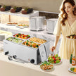 VEVOR Commercial Electric Food Warmer 4-Pan Countertop Buffet 15.9QT Bain Marie