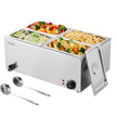 VEVOR Commercial Electric Food Warmer 4-Pan Countertop Buffet 15.9QT Bain Marie