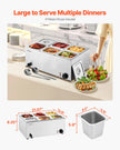 VEVOR Commercial Electric Food Warmer 6-Pan Countertop Buffet 14.3QT Bain Marie