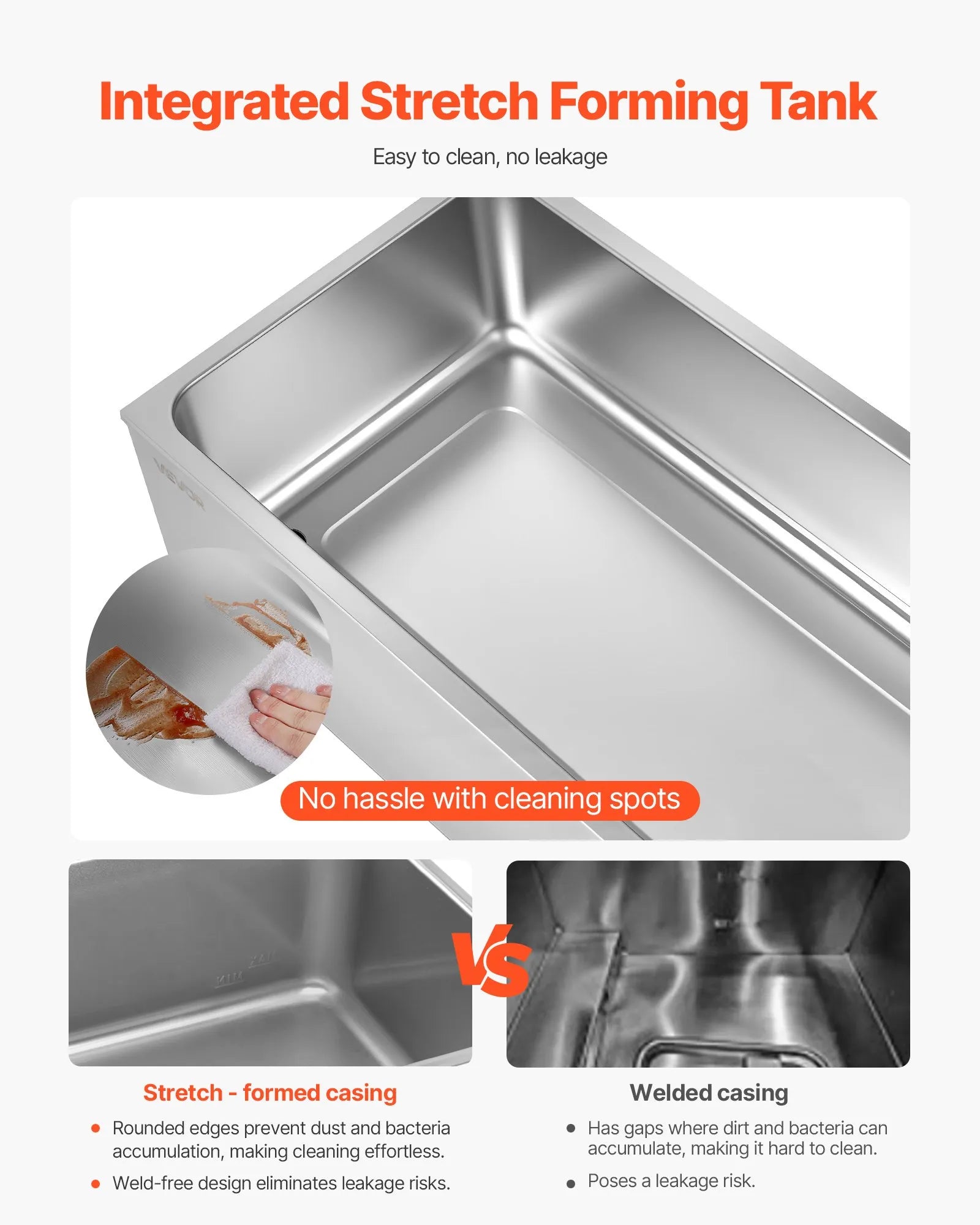 VEVOR Commercial Electric Food Warmer 6-Pan Countertop Buffet 14.3QT Bain Marie