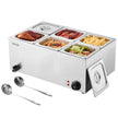 VEVOR Commercial Electric Food Warmer 6-Pan Countertop Buffet 14.3QT Bain Marie